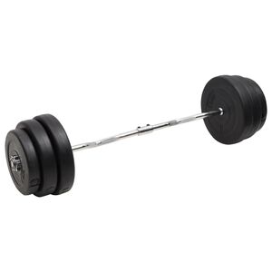 vidaXL Dvoručni zakrivljeni uteg s pločama 90 kg