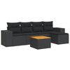 vidaXL 6-dijelni set vrtnih sofa s jastucima crni od poliratana