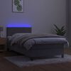 vidaXL Krevet box spring s madracem LED svjetlosivi 100x200 cm bar&scaron;un