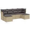vidaXL 6-dijelni set vrtnih sofa s jastucima bež od poliratana