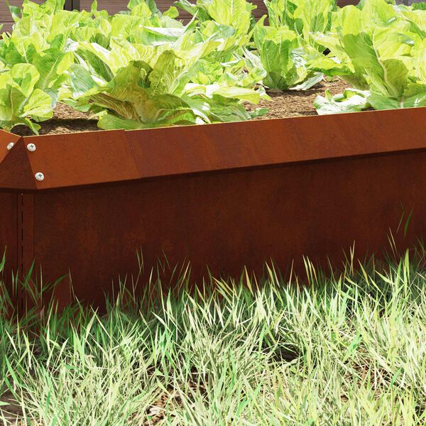 vidaXL Ograda protiv puževa 16 pcs Rđa 100 x 3,5 x 25 cm