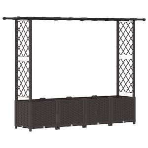 vidaXL Povi&scaron;eni krevet s mrežom i krovom Smeđa 203 x 40 x 136 cm PP