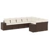 vidaXL 9-dijelni set vrtnih sofa s jastucima poliratan smeđi