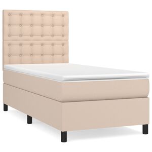 vidaXL Krevet s oprugama i madrac cappuccino 80x200 cm od umjetne kože