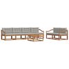 vidaXL Set vanjskih sofa s jastukom 7 pcs Prirodna i svijetlo siva