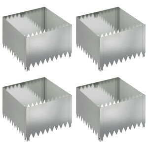 vidaXL Ograda oko Travnjaka 4 pcs 60 x 60 x 35 cm Čelik Srebrna