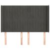vidaXL Uzglavlje s u&scaron;ima tamnosivo 147x16x118/128 cm bar&scaron;unasto
