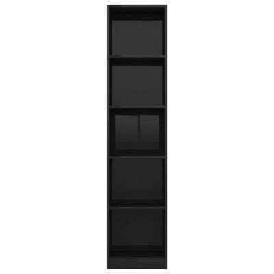 vidaXL Ormarić za knjige s 5 razina sjajni crni 40x24x175 cm drveni