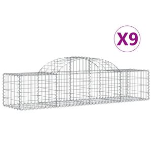 vidaXL Lučne gabionske ko&scaron;are 9 kom 200x50x40/60 cm pocinčano željezo