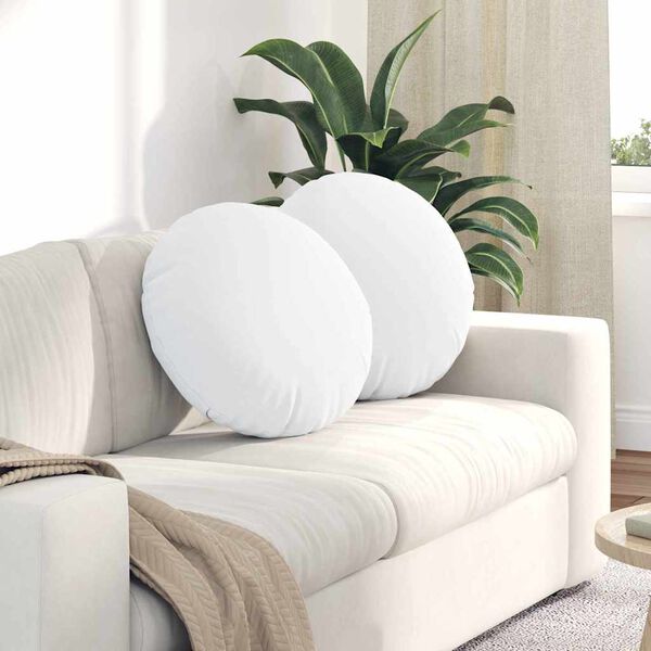 vidaXL Jastučići za sjedenje 2 pcs Bijelo &Oslash;50 x 19 cm tkanina