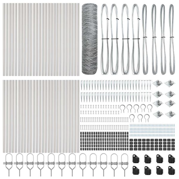vidaXL Stup za ogradu Srebrno 100 x 0,5 m (mreža 50 mm) Čelik