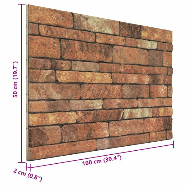 vidaXL Zidne panele 10 pcs Smeđa i bijela 100 x 50 cm EPS pjena