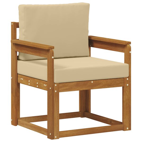 vidaXL Vanjski kauč Čvrsto drvo akacije i poliester Prirodna