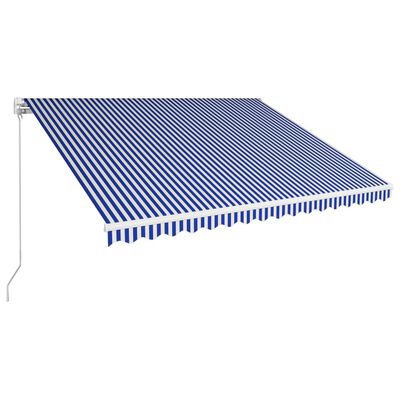 vidaXL Tenda na ručno uvlačenje 450 x 300 cm plavo-bijela