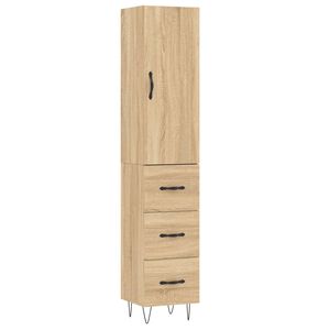 vidaXL Visoka komoda hrasta sonome 34,5x34x180cm od konstruiranog drva