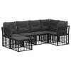 vidaXL Set vanjskih sofa s jastukom 6 pcs Crna Poliester