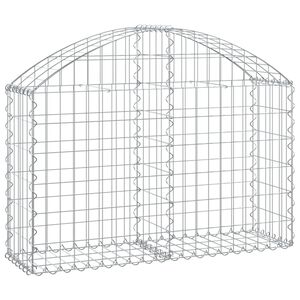 vidaXL Gabionska ko&scaron;ara s lukom 100 x 30 x 60/80 cm pocinčano željezo