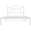 vidaXL Metalni okvir za krevet s uzglavljem bijeli 107x203 cm