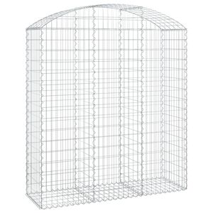vidaXL Gabionska ko&scaron;ara s lukom 150x50x160/180 cm pocinčano željezo