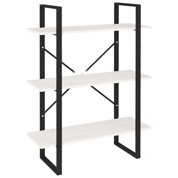 vidaXL Ormarić za knjige s 3 razine bijeli 80x30x105 cm od borovine