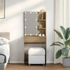 vidaXL Toaletni stolić s LED svjetlima boja hrasta artisan 60x40x140cm