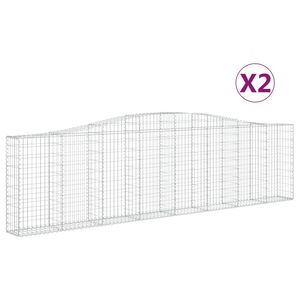 vidaXL Lučne gabionske ko&scaron;are 2 kom 400x30x100/120cm pocinčano željezo