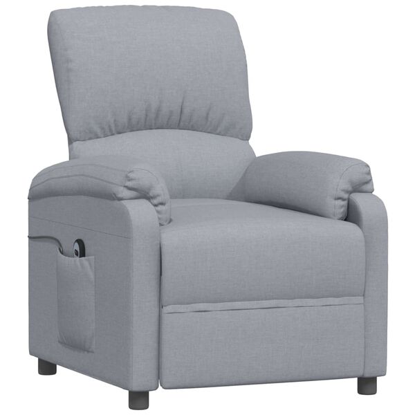 vidaXL Fotelja na podizanje od tkanine svjetlosiva