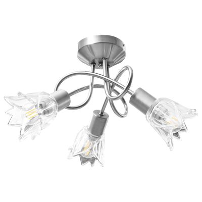 vidaXL Stropna svjetiljka sa staklenim sjenilima za 3 žarulje E14