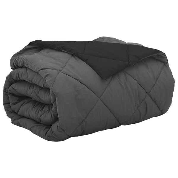 vidaXL Ljetni pokrivač Crna i antracit 220 x 200 cm Mikrovlakna