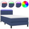 vidaXL Krevet box spring s madracem LED plavi 90x190 cm od tkanine