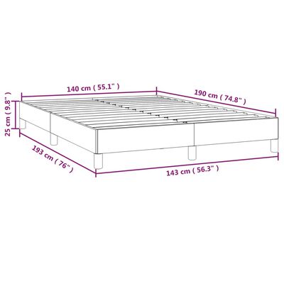 vidaXL Okvir za krevet tamnosmeđi 140 x 190 cm od tkanine