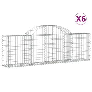 vidaXL Lučne gabionske ko&scaron;are 6 kom 200x30x60/80 cm pocinčano željezo