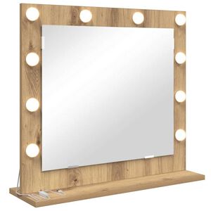 vidaXL Ogledalo za Toalet Umjetnički hrast 60 x 55 x 18 cm Pravokutni