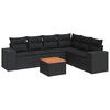 vidaXL 7-dijelni set vrtnih sofa od poliratana s jastucima crni