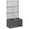 vidaXL Sadilica s re&scaron;etkom i 2 posude 58x30x107 cm od poliratana crna