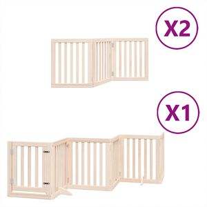 vidaXL Vrata za pse s vrata&scaron;cima 12 panela sklopiva 600 cm drvo topole