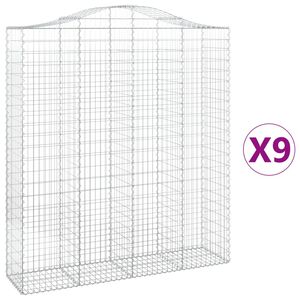 vidaXL Lučne gabionske ko&scaron;are 9 kom 200x50x220/240cm pocinčano željezo
