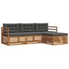 vidaXL Set vanjskih sofa 4 kom. Prirodna i antracit