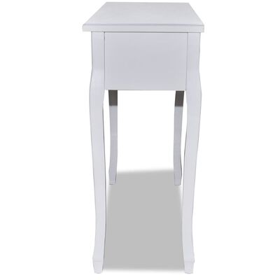 vidaXL Konzolni toaletni stolić s 3 ladice bijeli