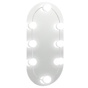 vidaXL Ogledalo s LED svjetlima 40 x 20 cm stakleno ovalno