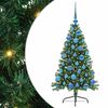 vidaXL Umjetno predsvijetljeno božićno drvce Zelena 120 cm PVC