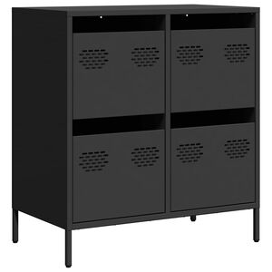 vidaXL Komoda crna 68x39x73,5 cm hladno valjani čelik