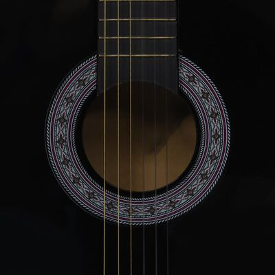 vidaXL Klasična gitara za početnike i djecu crna 3/4 36"