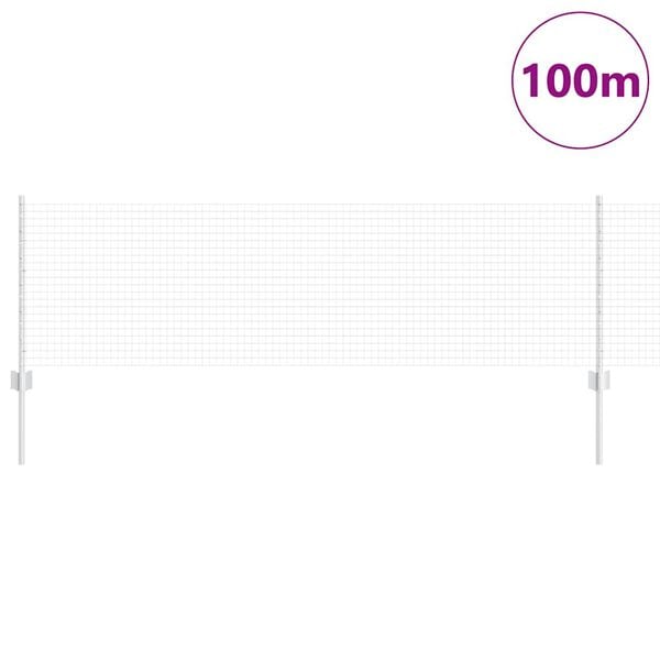 vidaXL Ograda s postovima Srebrno 0,6 x 100 m Čelik