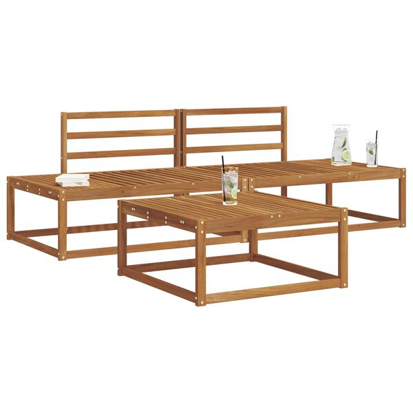 vidaXL Set vanjskih sofa 3 Komad Prirodna Čvrsto drvo akacije