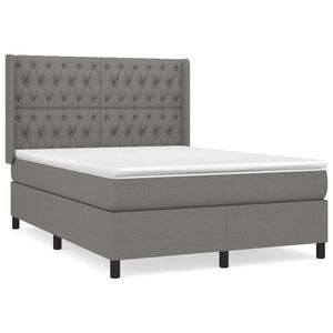 vidaXL Krevet s oprugama i madracem tamnosivi 140x190 cm od tkanine