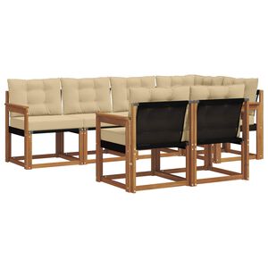 vidaXL Set vanjskih sofa s jastukom 7 pcs Prirodna i bež