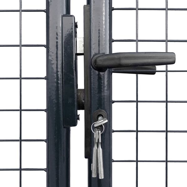 vidaXL Vrtna vrata od mrežastog čelika 400x150 cm siva