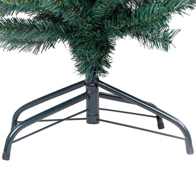vidaXL Tanko umjetno osvijetljeno božićno drvce zeleno 120 cm PVC