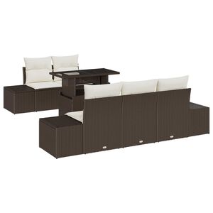 vidaXL Set sofe s jastukom 6 pcs Smeđa i krem poliratan